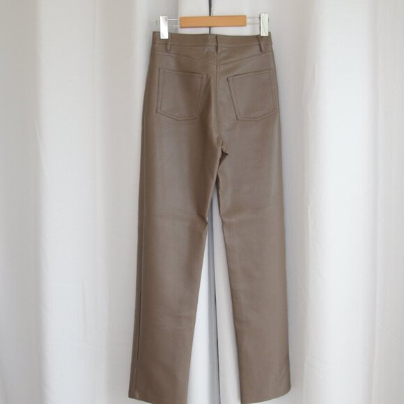 Wilfred Melina Vegan Leather Taupe Pants Sz 0 - Picture 3 of 8